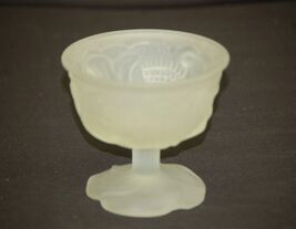 Opalescent Frosted Sherbet Dessert Dish Stem Glass by Avon Floral Design... - $12.86