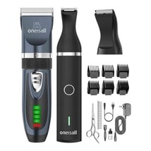 Oneisall Dog Clippers and Dog Paw Trimmer Kit 2 in 1 Low Noise Cordless-... - $44.54