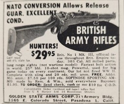 1956 Print Ad British Army Rifles Bolt Action Golden State Arms Pasadena,CA - £5.77 GBP
