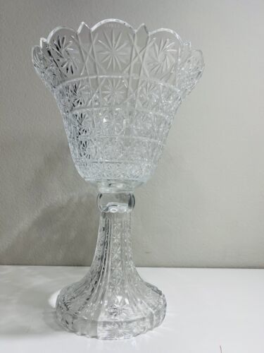 Primary image for Towle Pinstar Bowl Large 14" Centerpiece English Triffle Pedestal  Lead Crystal