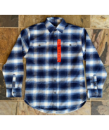 JACHS Flannel Button Up Shirt - Men&#39;s M - Blue White Plaid - $479.53 MXN