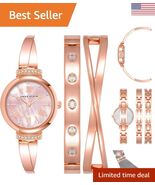 Women's Premium Crystal Accented Bangle Watch Set, AK/2245 - $341.55
