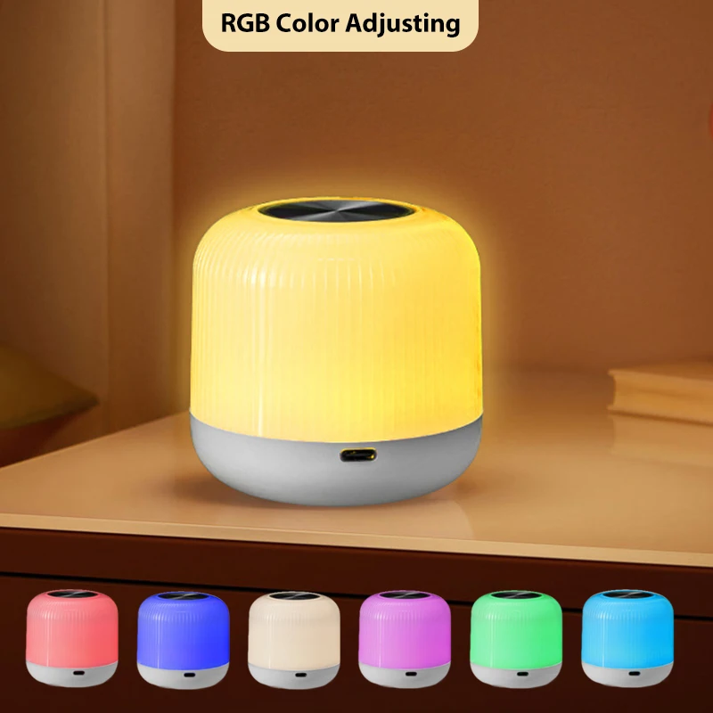 Touch RGB Dimmable Lamp Colorful LED Night Light Portable Rechargeable Beside - £11.72 GBP+