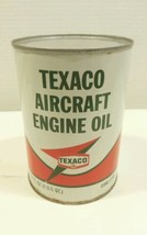  Vintage TEXACO Aircraft Engine Oil / 120 - 70 W FULL Can / 5-68 ( 50+ Y... - $29.31