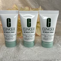 3X CLINIQUE ALL ABOUT CLEAN 2-IN-1 CLEANSING + EXFOLIATING JELLY = 3oz 9... - $12.82