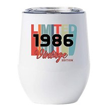 Limited Edition 1986 Colorful Tumbler 12oz Vintage Wine Glass With Lid Gift For  - $22.72