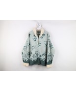 Vtg 90s Streetwear Womens Large Flower All Over Print Fleece Jacket Poly... - $938.54 MXN