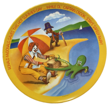Vintage 1977 Ronald McDonald Saves This Hot Summer Day Captain Crook 10&quot; Plate - £9.84 GBP