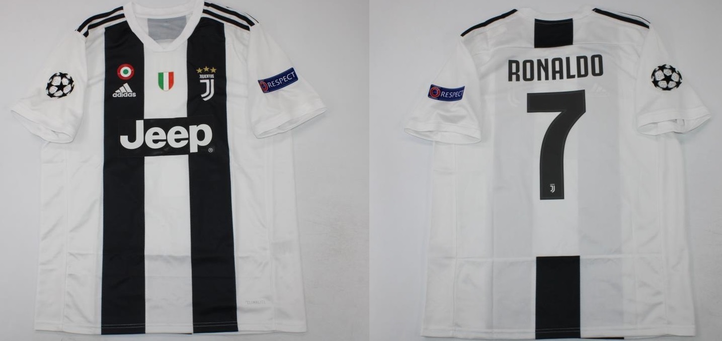 juventus 2018 2019 jersey shirt cristiano ronaldo home short sleeve chamarra UCL