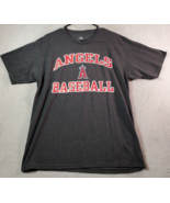 MLB Los Angeles Angels Baseball Shirt Men Large Gray Knit Short Sleeve Crew Neck