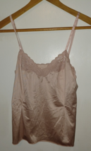 Vanity Fair Vintage Y2K Pastel Satin Lace Trim Cami Lingerie Top Size 34... - $15.75