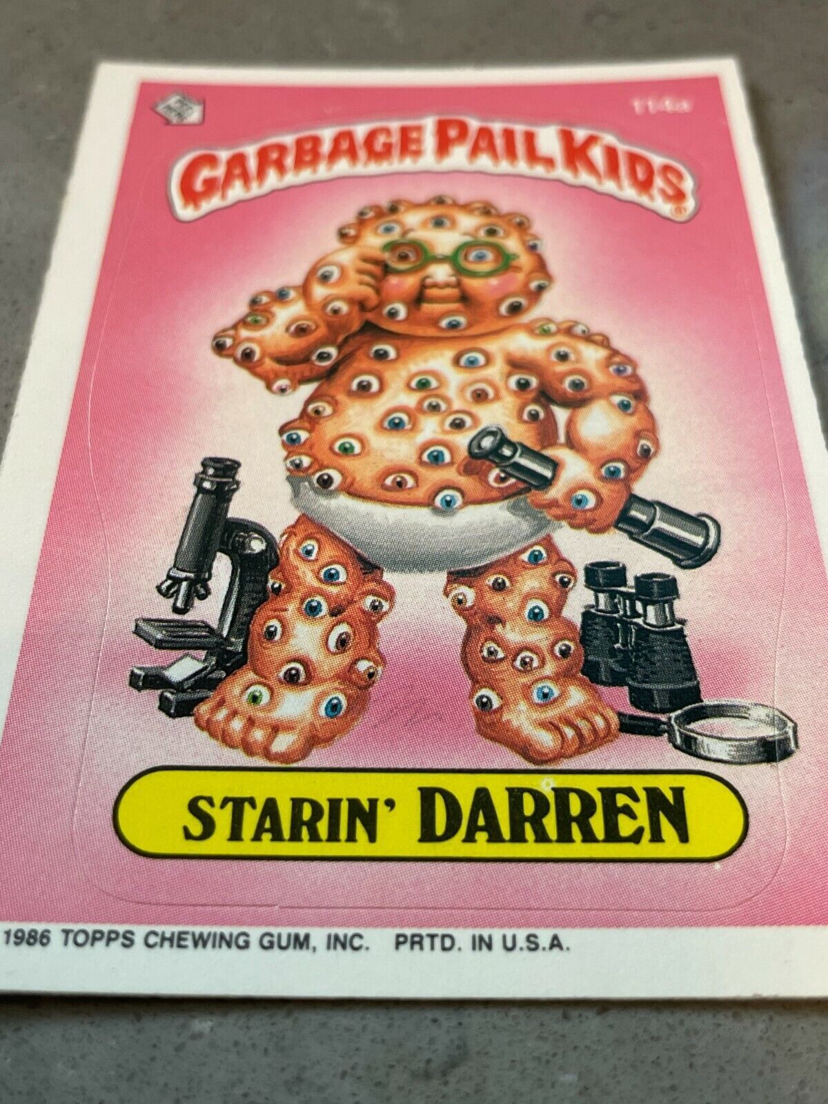 Primary image for 1986 Topps OS3 Garbage Pail Kids 114a STARIN' DARREN Trading Card DIECUT ERROR