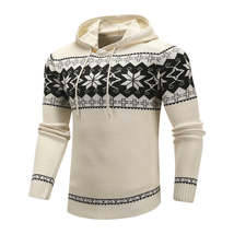 Men Pullover Sweaters Warm Christmas Sweater Fashion Printed Casual Hoodies Knit - £29.54 GBP