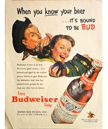 Budweiser Enjoy Today It&#39;s Bound To Be Bud Anheuser Busch-1963 Vintage P... - $17.00 CAD