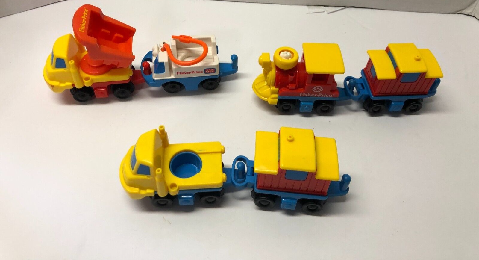 Fisher Price Flip Track Rail & Road Train & Truck Set of 6 Vehicles Other