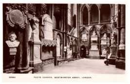 Poets Corner Westminster Abbey London Black &amp; White Postcard - £5.44 GBP