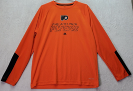 NHL Philadelphia Flyers Majestic Shirt Hockey Men&#39;s Large Orange Crew Neck Logo - £15.09 GBP