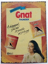 Insegna pubblicitaria vintage in latta GNAT Thunder detergent Powder India - £40.08 GBP