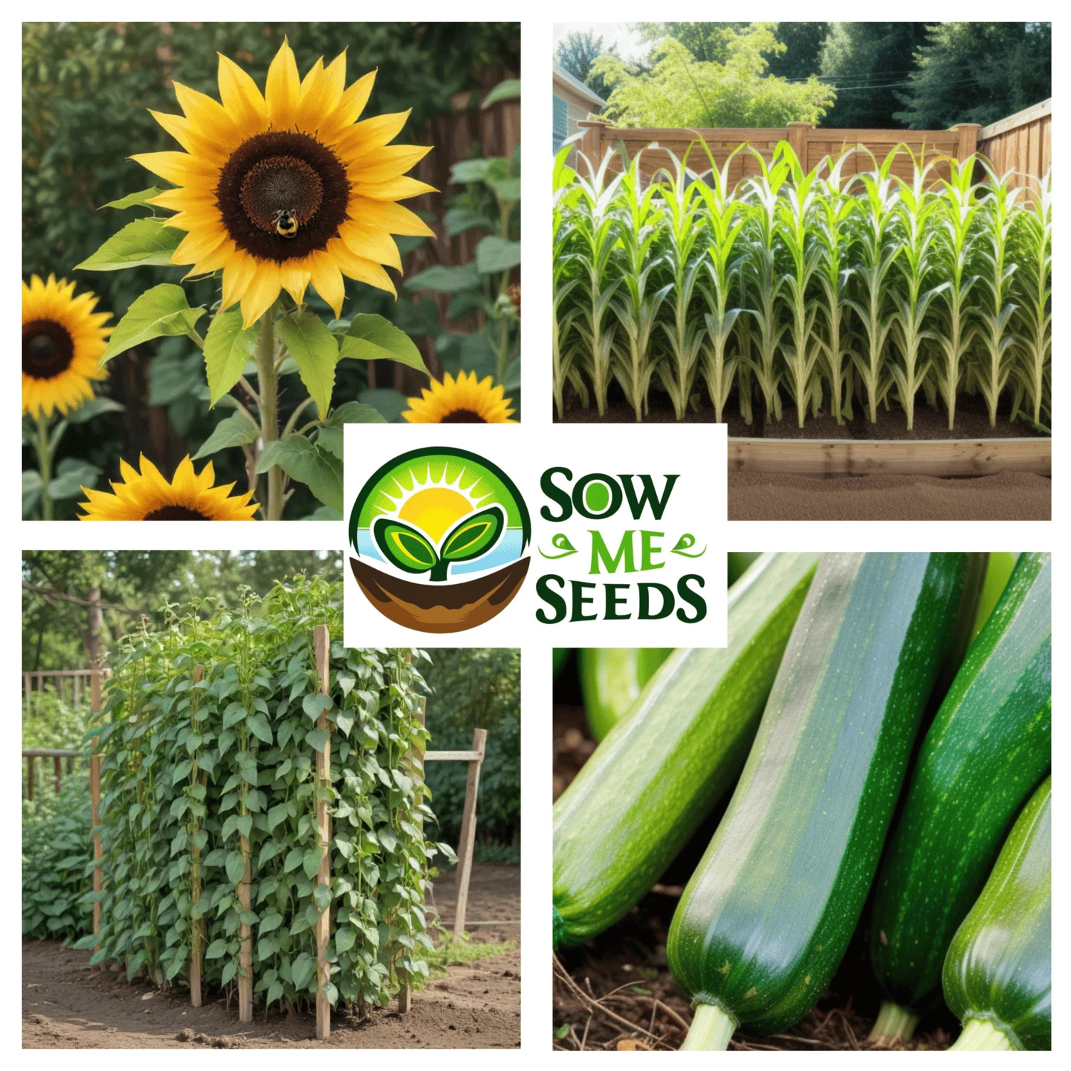 Four Sisters Companion Planting - Corn Beans Zucchini &amp; Sunflower Garden... - $21.52
