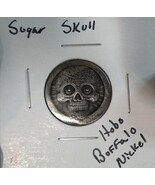 HOBO Sugar Skull Made From A REAL Buffalo Nickel SIGNED - €12,92 EUR