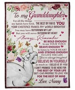 Funny Elephants Custom Blanket Sherpa Xmas Gift For Granddaughter From G... - £45.46 GBP+