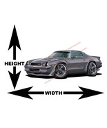 1981 Chevrolet Camaro T-Top Gray Muscle Car Art Wall Decal - $57.62 CAD+