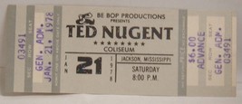 TED NUGENT - VINTAGE 1978 UNUSED WHOLE CONCERT TICKET - $15.00