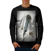 Singer Microphone Music Tee Voice Technology Men Long Sleeve T-shirt - £11.98 GBP