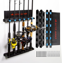 2 Pack Vertical Fishing Rod Holder, Wall Mount Rack Holds 12 Rods/Combos - $665.12 MXN