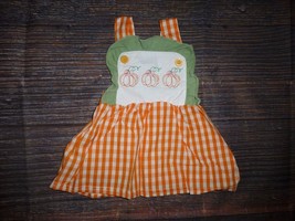 NEW Boutique Pumpkin Girls Sleeveless Gingham Dress Size 0-3 Months - £10.26 GBP