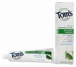 NEW Tom&#39;s of Maine Natural Wicked Fresh Fluoride Totohpaste Spearmint Ice 4.7 oz - £10.37 GBP