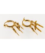 IF &amp; Co 22k Gelbgold Reifen Dolch Schwert Lange Ohrringe Mit Smaragd Akz... - €4.089,51 EUR