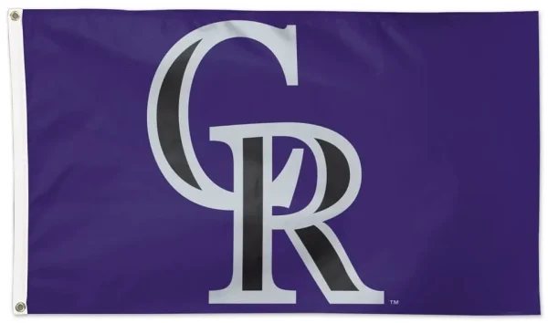 Colorado Rockies 3×5 Flag – Purple CR Logo for Fans - £14.75 GBP