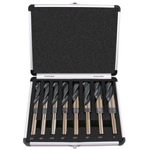 8-Piece Premium 1/2 Reduced Shank Silver And Deming Large Drill Bit Set In Alumi - £51.95 GBP