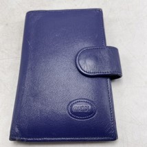 Mundi Wallet Royal Blue Nappa Cowhide Notepad Pen Holder Compact Accessory - $12.73