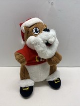 Buc-ees Santa Beaver Christmas 10 in  Plush Stuffed Animal  2022  No Paper Tag - £10.18 GBP