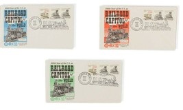 Compex 90 Three First Day Covers Railroad Trains Rosemont IL - £7.08 GBP