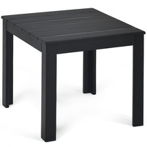 Wooden Square Side End Table Patio Coffee Bistro Table Indoor Outdoor Black - £62.87 GBP