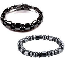 2 pcs Hematite Bracelet Hematite Metal Magnetic Therapy Bracelets for Ar... - £25.71 GBP