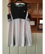 Adidas Women&#39;s A Line White &amp; Black Tennis Scoop Neck Dress Sz XL - £23.46 GBP