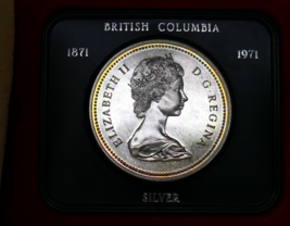 1871 1971 Canada British Columbia Silver Dollar Coin with Box - £23.56 GBP