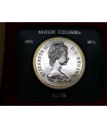 1871 1971 Canada British Columbia Silver Dollar Coin with Box - $565.67 MXN