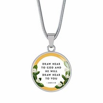 Express Your Love Gifts Faith Gift Circle Necklace Engraved 18k Gold 18-22&quot; - £55.35 GBP