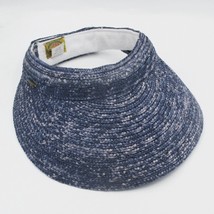 Scala Collezione Women&#39;s Woven Sun Visor Hat One Size Blue Aqua White - $9.90
