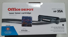 Office Depot Black Toner Cartridge Compare to HP 35A Laser Toner CB435A NIB - £17.82 GBP