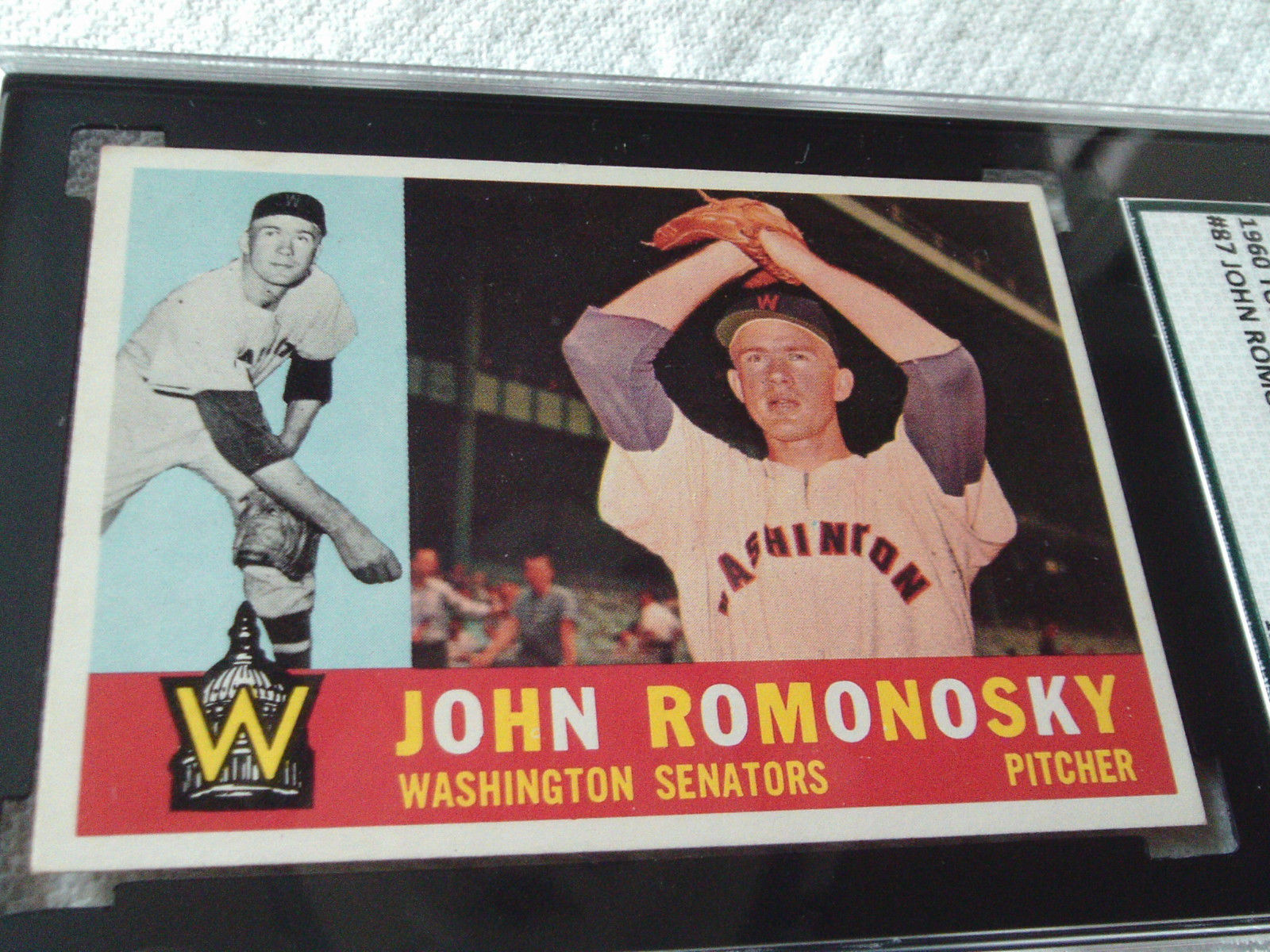 1960   TOPPS  # 87   JOHN  ROMONOSKY   SGC  84    WASHINGTON  SENATORS  BASEBALL - $59.99