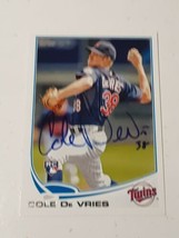 Cole De Vries Minnesota Twins 2013 Topps Autograph Card #636 Read Description - $4.94