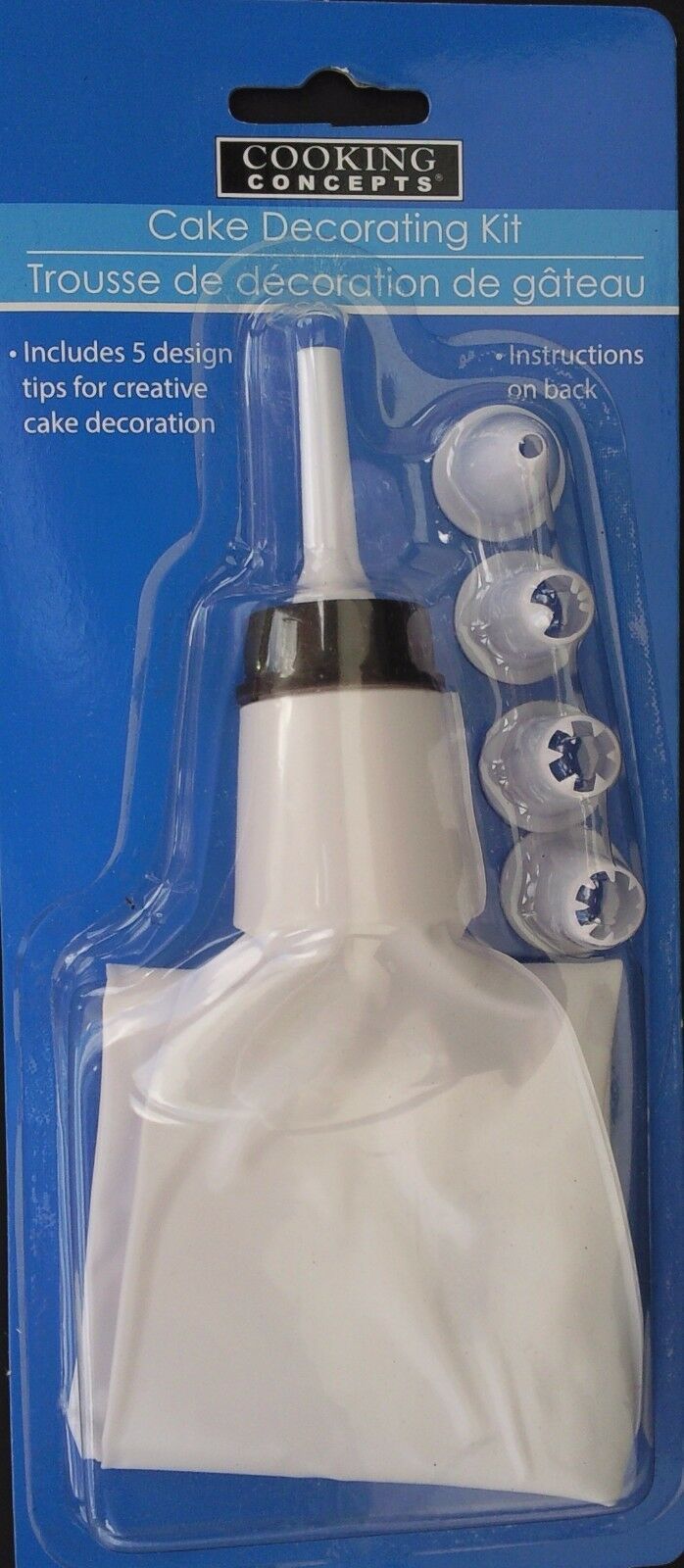 CAKE DECORATING KIT Icing Bag, 5-Tips, Canapé Piping Set - $2.96
