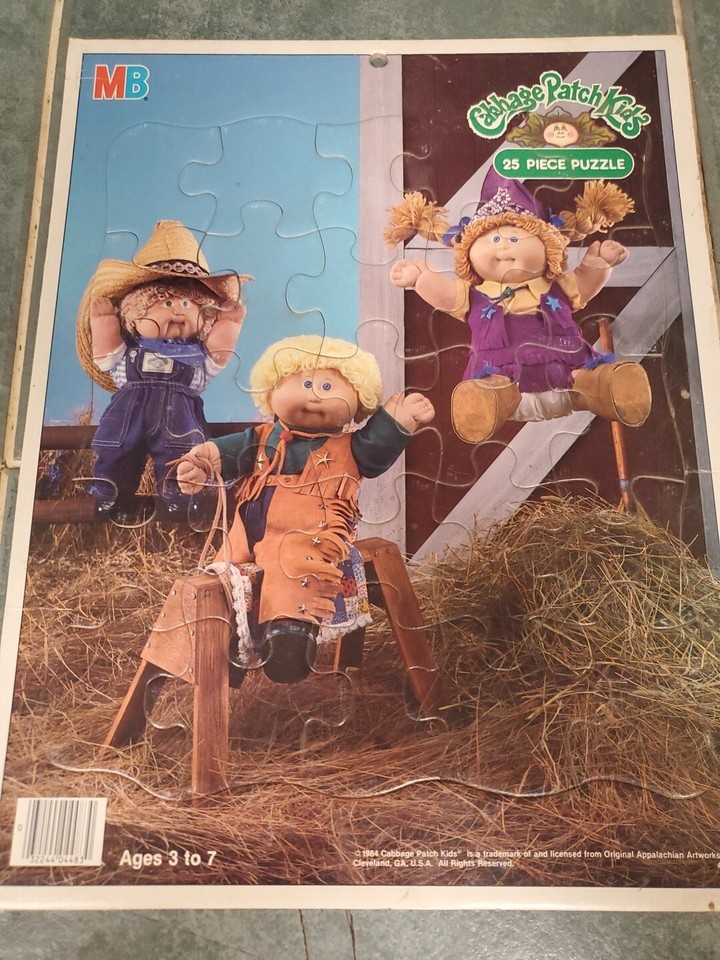 Cabbage Patch Kids 25 Pc Frame Tray Puzzle~1984 Milton Bradley 11.5x14.5... - $5.95
