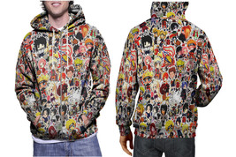 Anime Naruto Stickerbomb White Men&#39;s Pullover Cotton Hoodie - £27.48 GBP